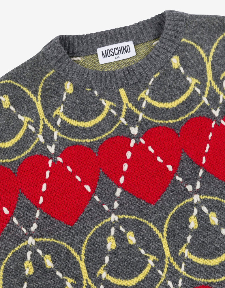 Pullover in misto lana Smiley® Grigio Moschino 2