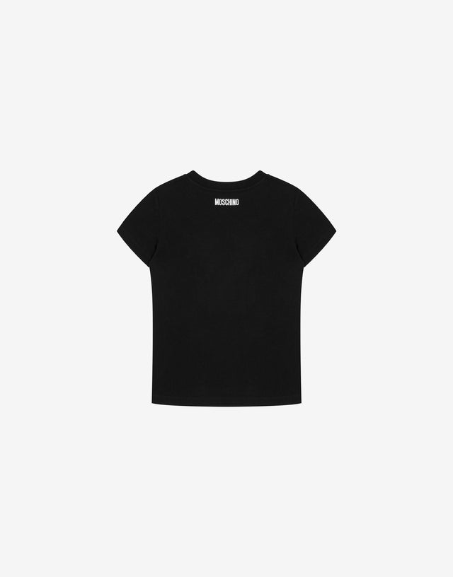 Camiseta de punto de algodón de oca Negro Moschino 1