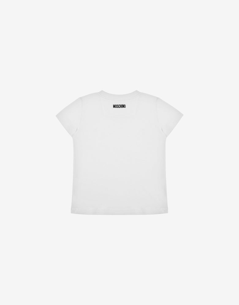 T-shirt in jersey di cotone Goose Bianco Moschino 1