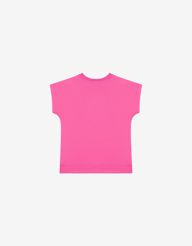 Maxi t-shirt in jersey Teddy Bear Fucsia Moschino 1