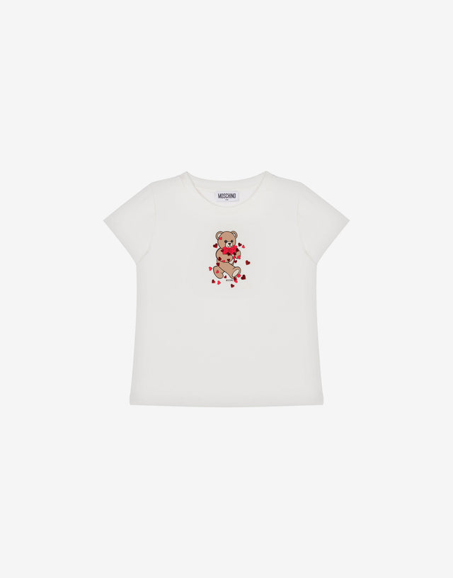 T-shirt in jersey di cotone Moschino Teddy Bear Bianco Moschino 0
