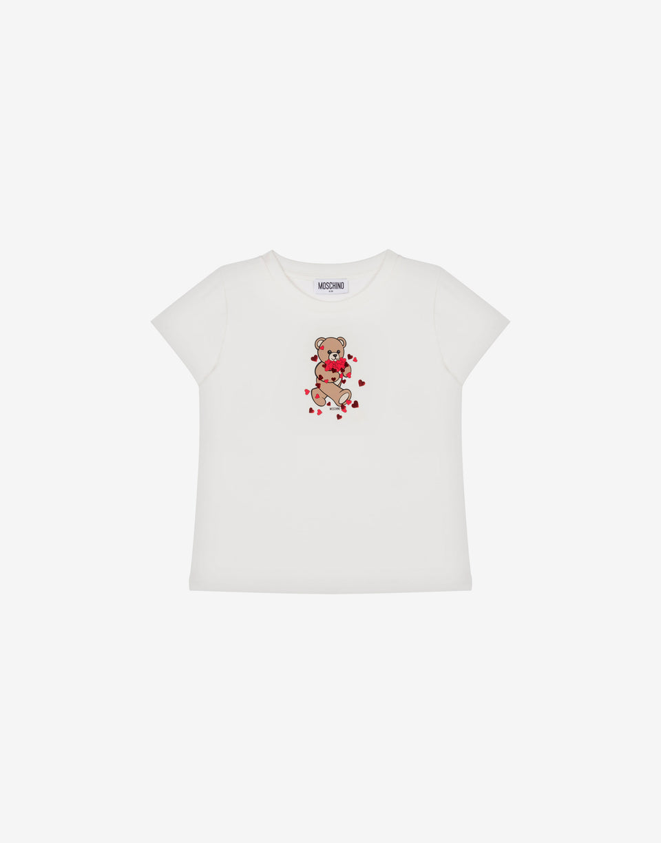 T-shirt em jersey de algodão Moschino Teddy Bear Blanco Moschino 0