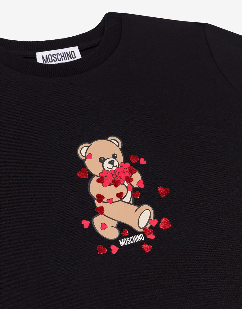 T-shirt in jersey di cotone Moschino Teddy Bear Nero Moschino 2