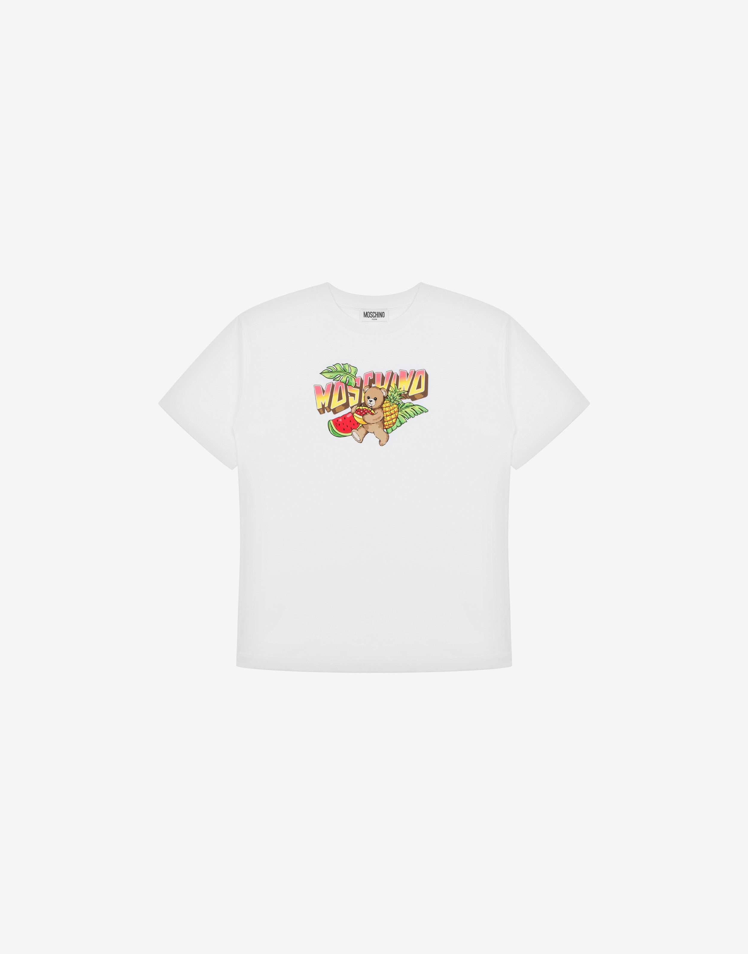 モスキーノ MOSCHINO 20SS バッド テディベア プリント Tシャツ Moschino テディベア Tシャツ | ホワイト | FARFETCH JP