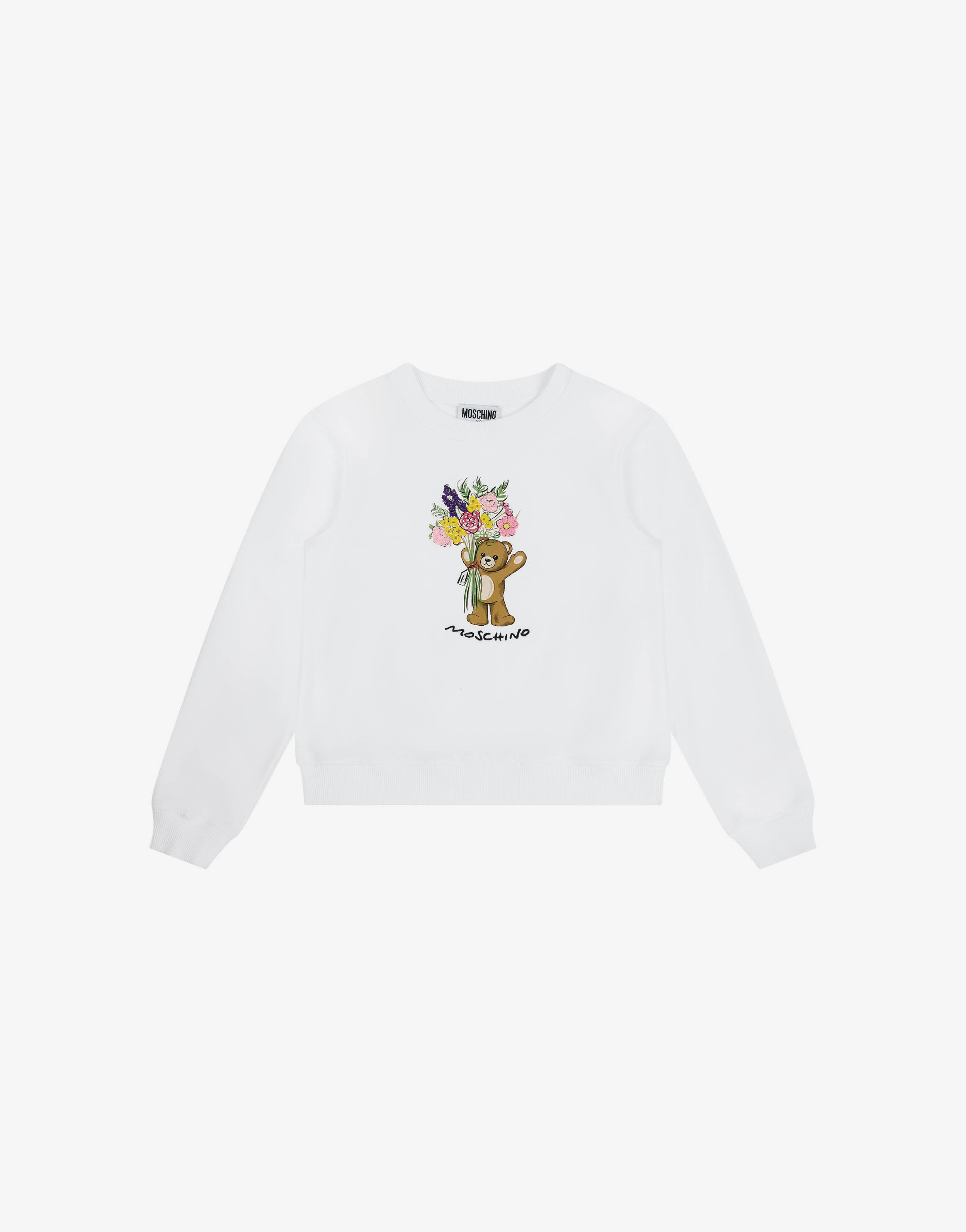 Felpa in piquet di cotone Moschino Teddy Bear