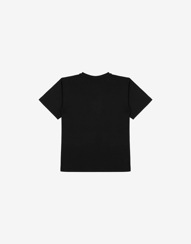 Bedrucktes Maxi-T-Shirt aus Baumwolljersey Schwarz Moschino 1
