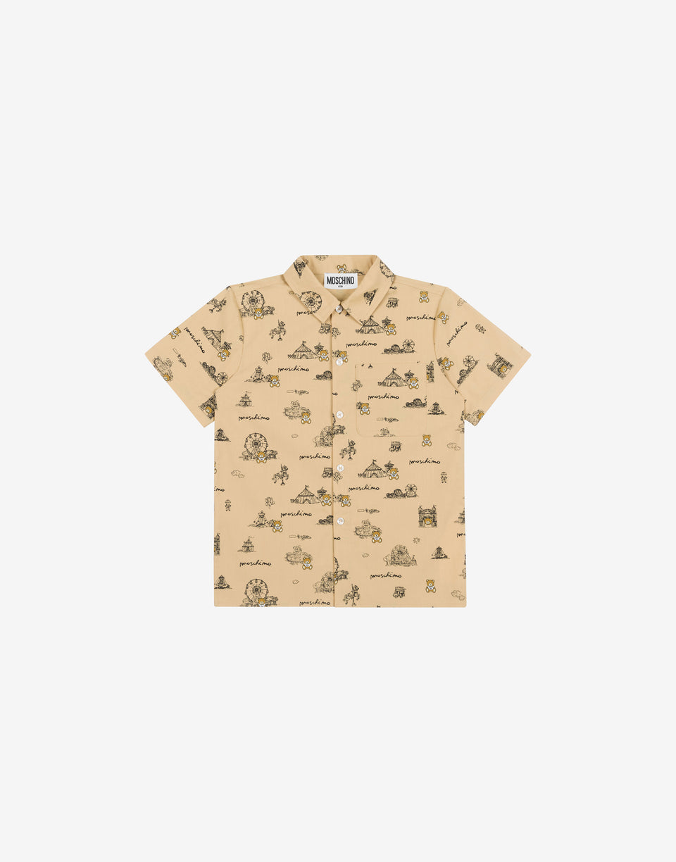 泰迪熊纯棉府绸衬衫 米色 Moschino 0