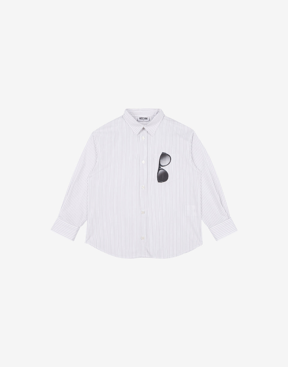 Camicia  in popeline di cotone stampato Nero Moschino 0