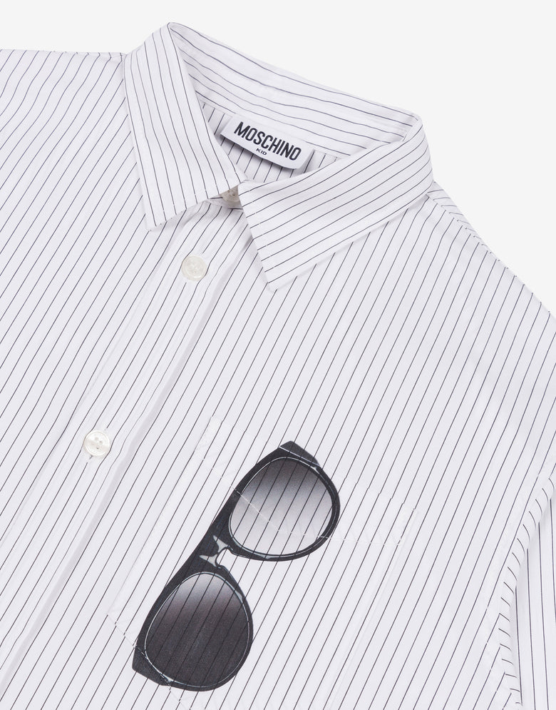 Camicia  in popeline di cotone stampato Nero Moschino 2