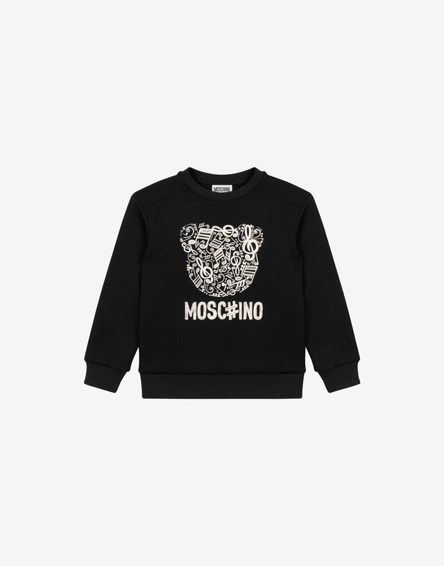 プリント・コットン・スウェットシャツ ブラック Moschino 0