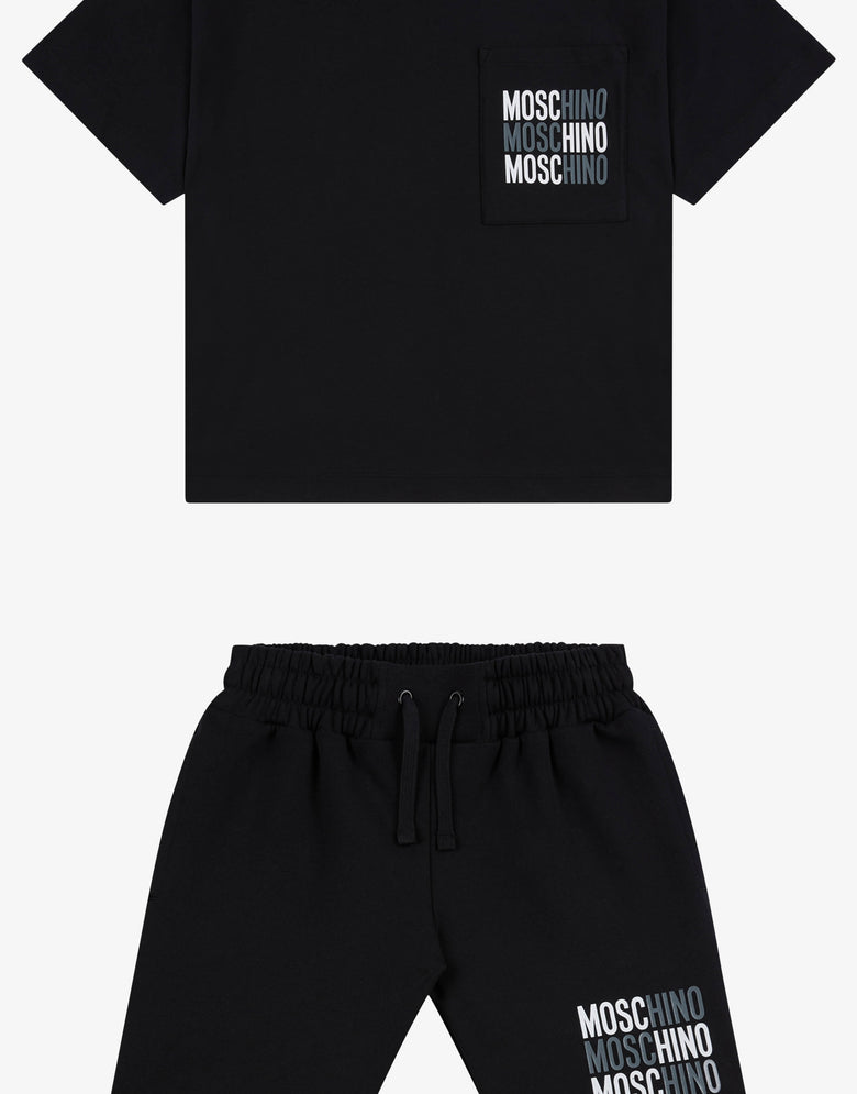 印花超大号T恤与短裤套装  Moschino 2