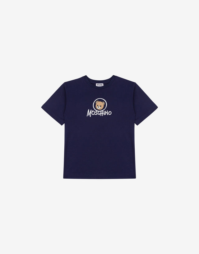 T-shirt in jersey di cotone Moschino Teddy Bear Blu Moschino 0