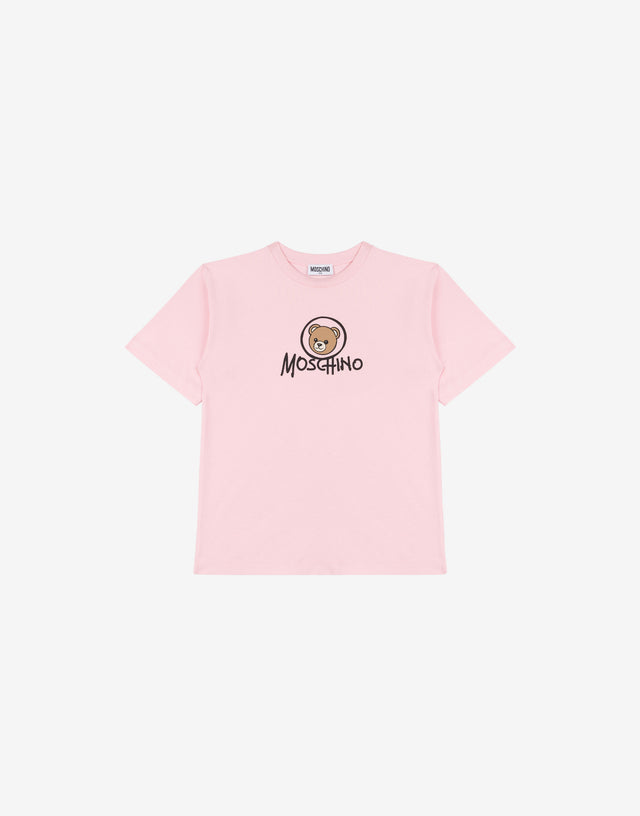 T-shirt in jersey di cotone Moschino Teddy Bear Rosa Moschino 0