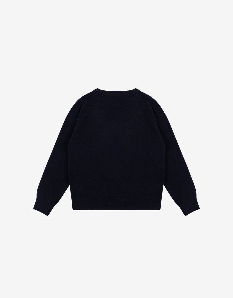 Pullover in misto lana jacquard Blu scuro Moschino 1