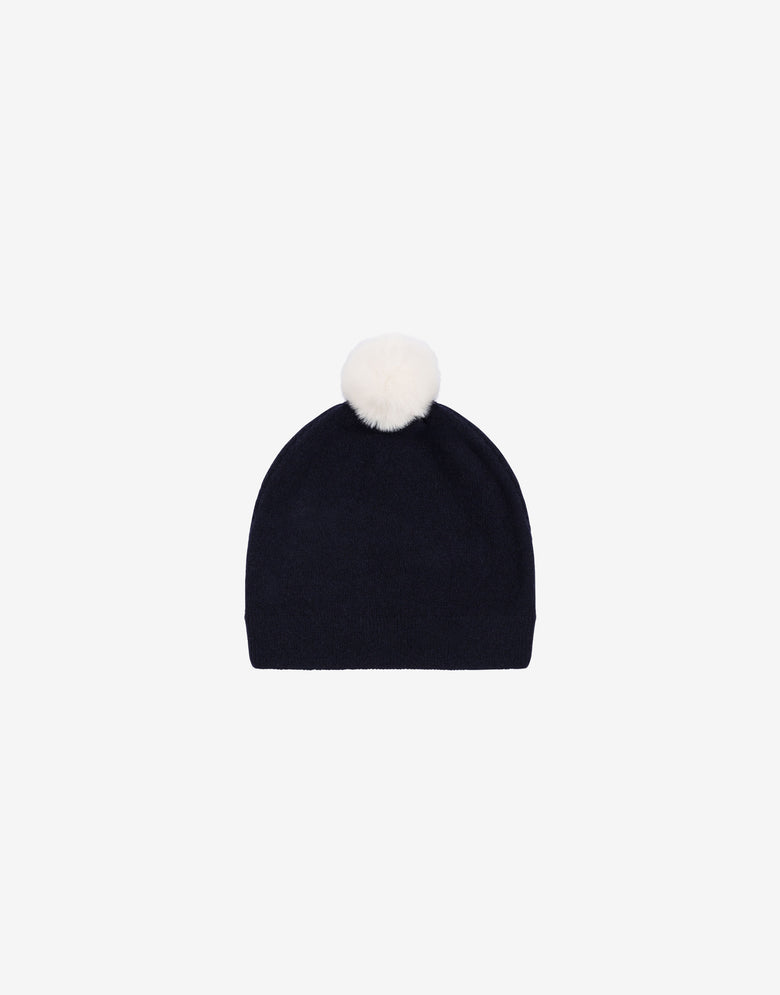 Wool blend jacquard hat Dark blue Moschino 1