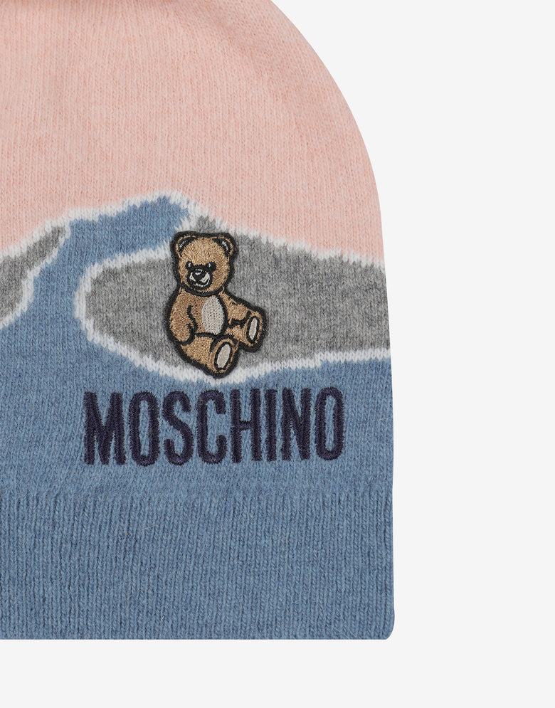 Wool blend jacquard hat Confetti pink Moschino 2