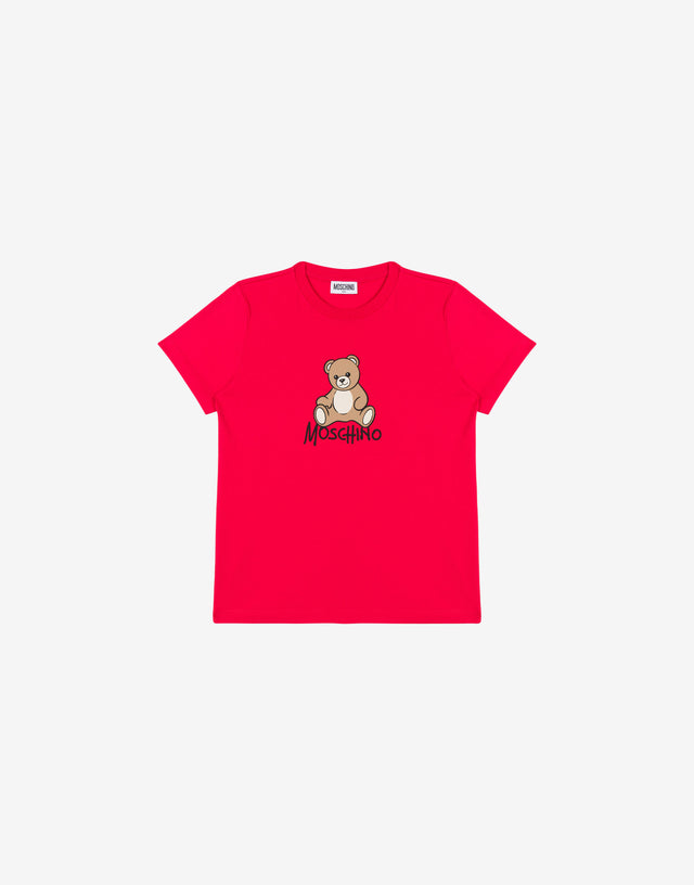 T-shirt in jersey di cotone Moschino Teddy Bear Rosso Moschino 0