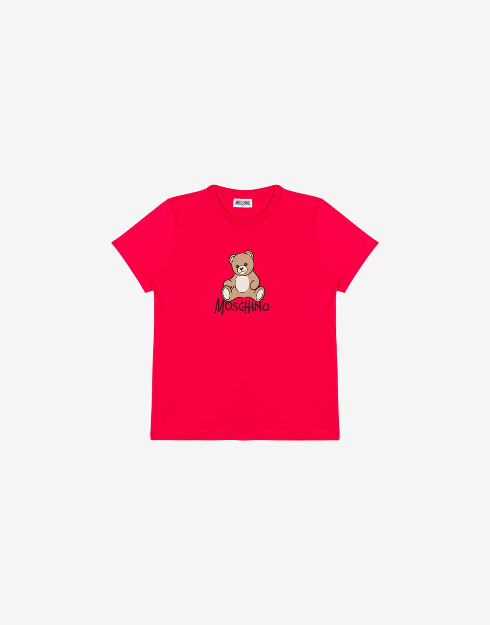 T-shirt in jersey di cotone Moschino Teddy Bear Rosso Moschino 0