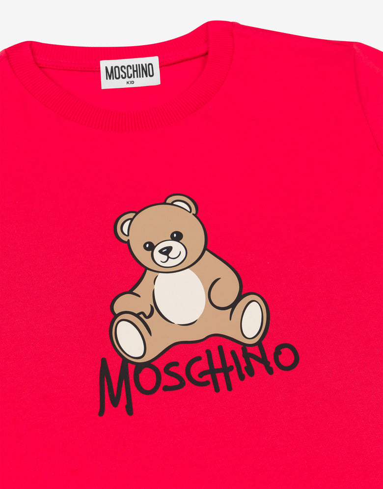 T-shirt in jersey di cotone Moschino Teddy Bear Rosso Moschino 2