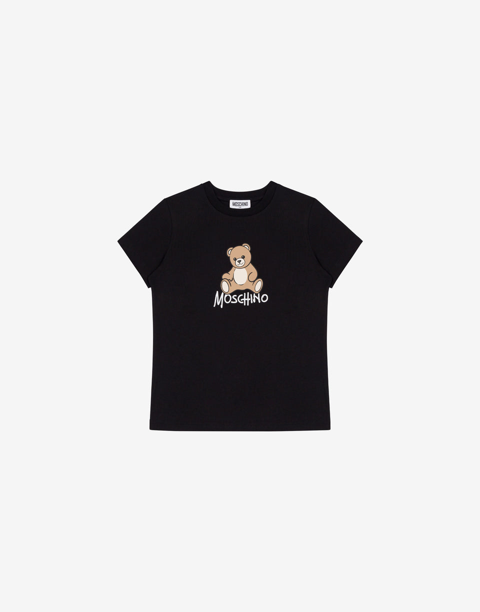 T-shirt in jersey di cotone Moschino Teddy Bear Nero Moschino 0