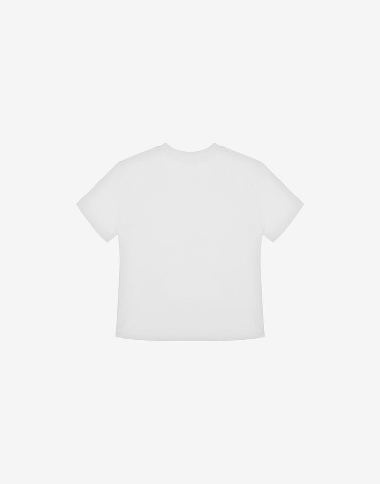 Camiseta maxi de algodón con estampado de huevos Blanco Moschino 1