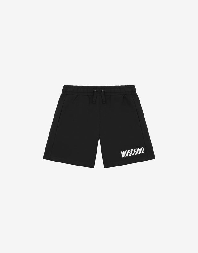 Shorts aus Jersey Logo Print Schwarz Moschino 0