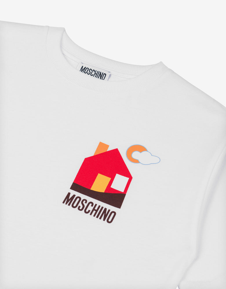 Maxi t-shirt in jersey di cotone Archive Bianco Moschino 2