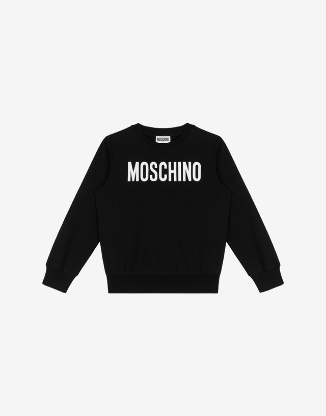 Felpa in cotone Logo Print Nero Moschino 0