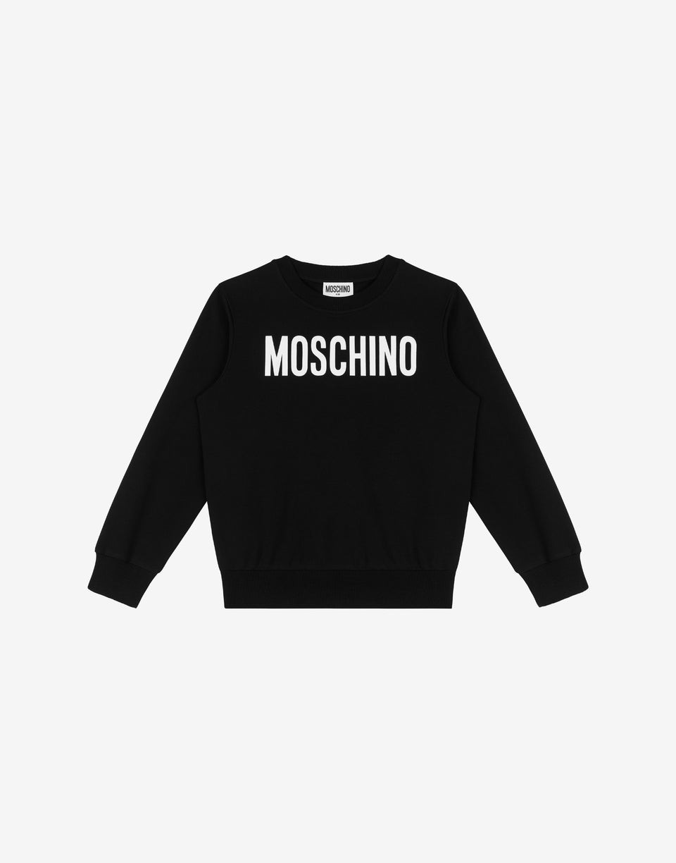 Logo Print コットン スウェットシャツ ブラック Moschino 0