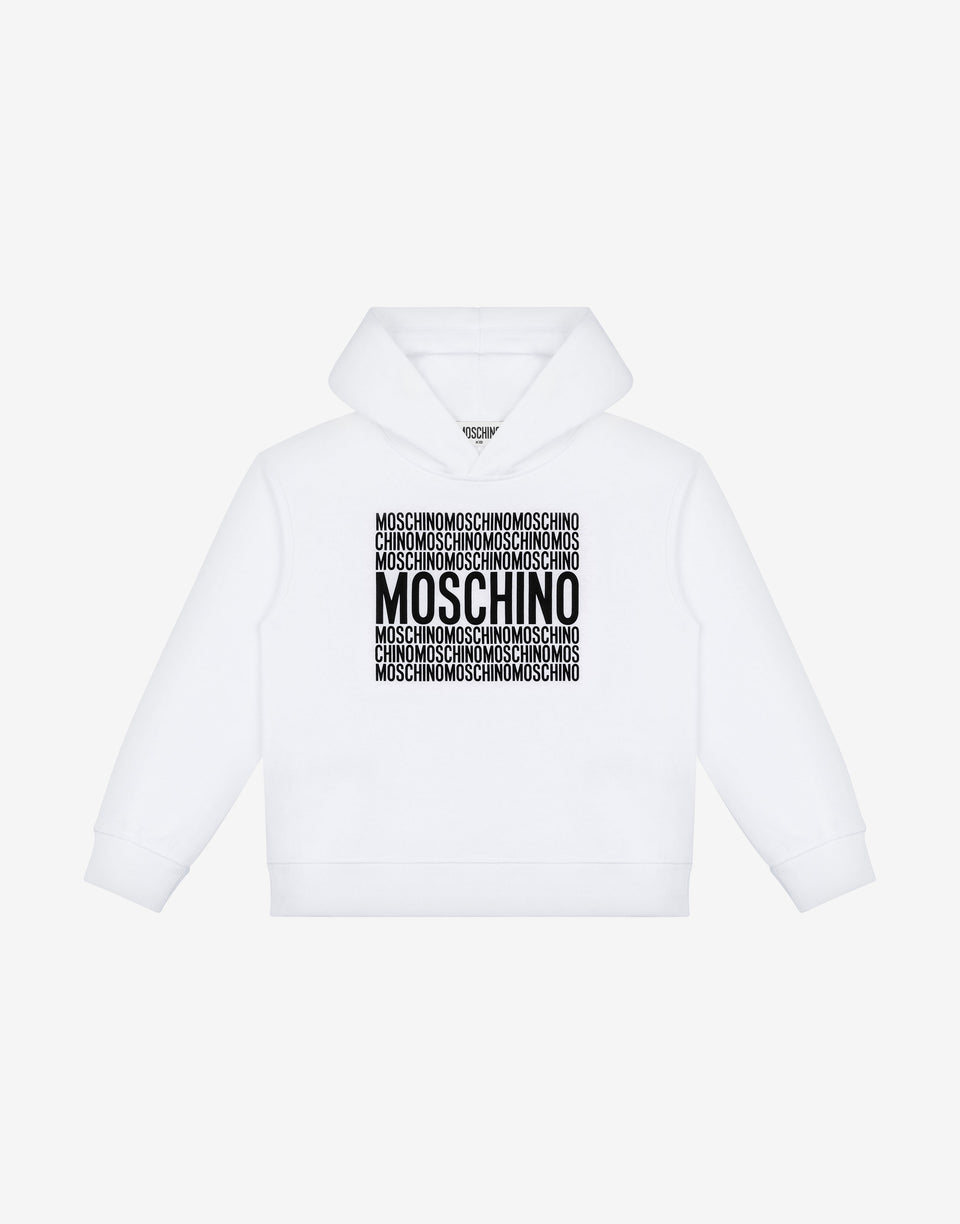 Cotton hoodie Logo Print White Moschino 0