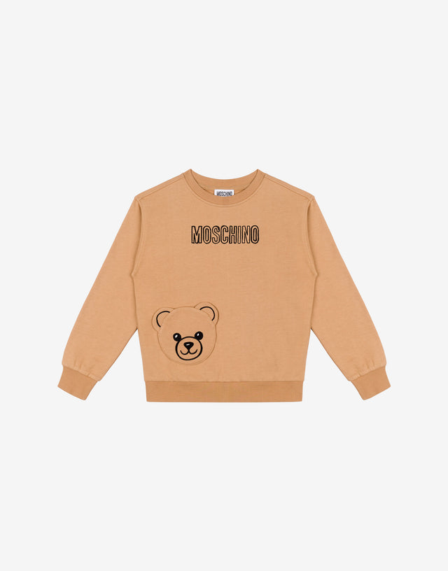 Sudadera de algodón bordada Beige Moschino 0