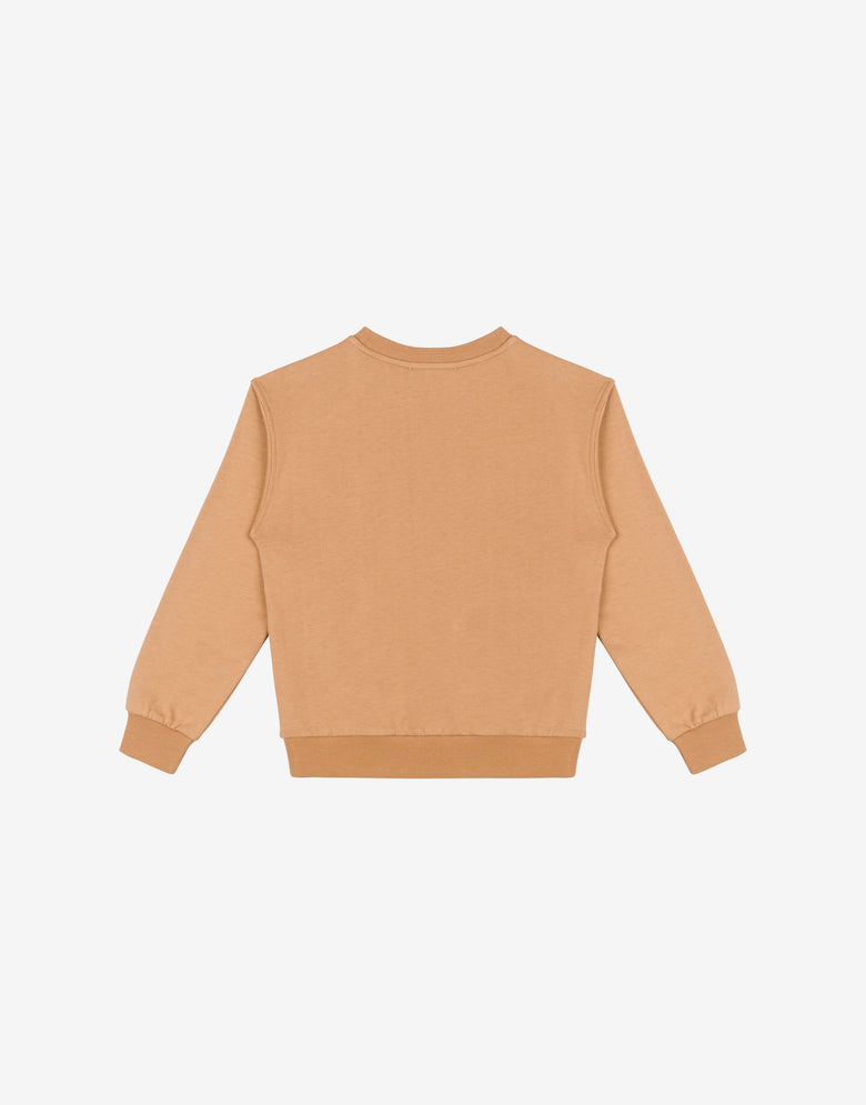 Embroidered cotton sweatshirt Beige Moschino 1