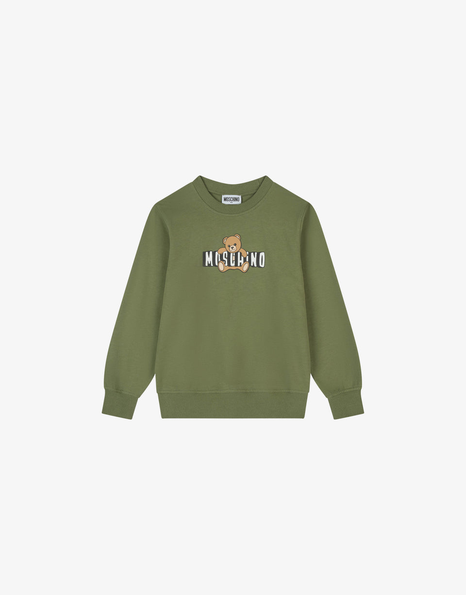 Sweat-shirt en coton Moschino Teddy Bear Vert olive Moschino 0