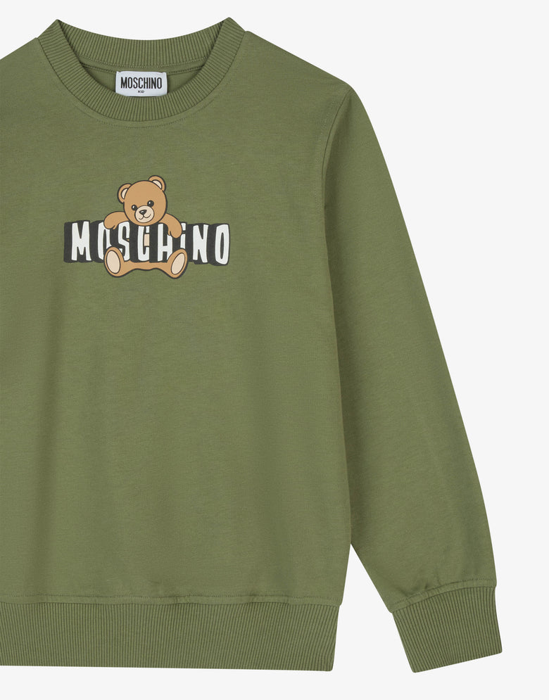 Sweat-shirt en coton Moschino Teddy Bear Vert olive Moschino 2