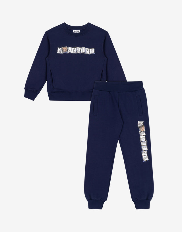 印花纯棉羊毛运动服套装 深蓝色 Moschino 0