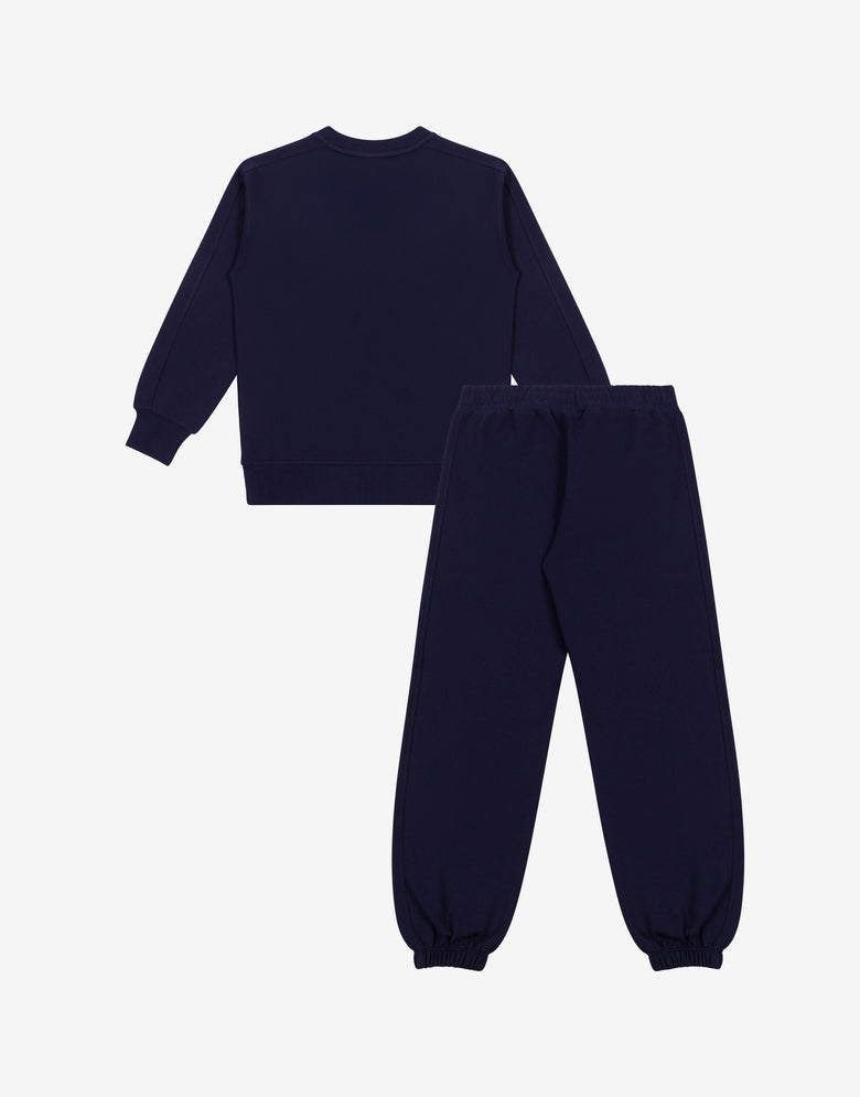 Completo tuta in felpa di cotone Moschino Teddy Bear Blu scuro Moschino 1
