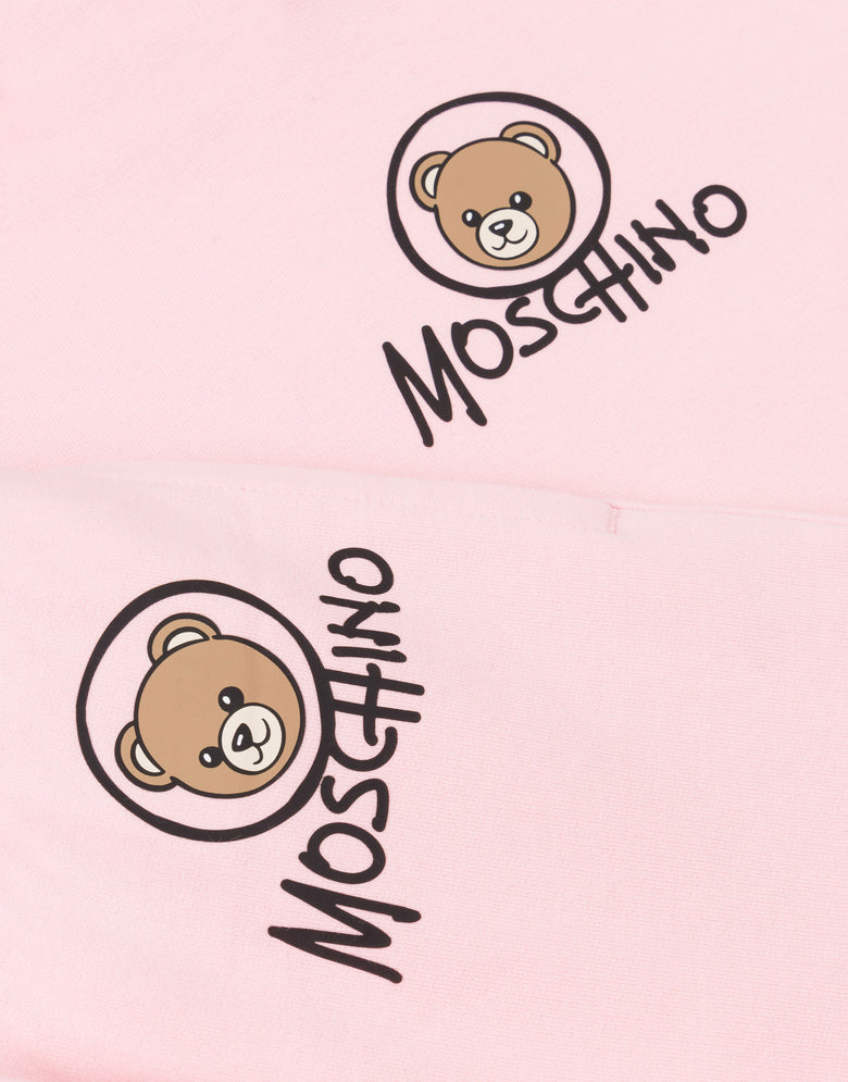 Moschino Teddy Bear Overall aus Baumwollfleece Hellrosa Moschino 2