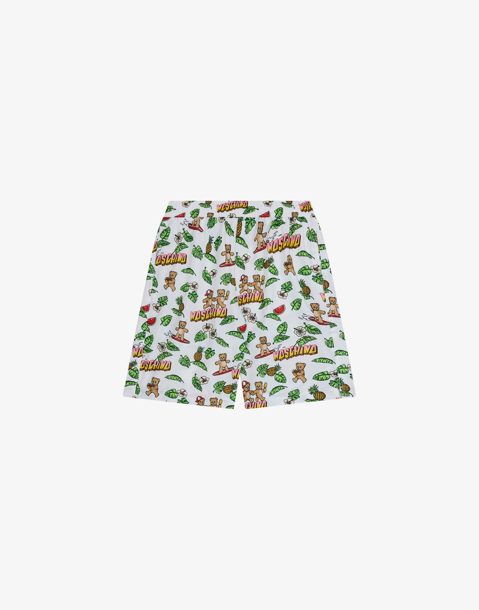 Boxer de baño de nylon estampado  Moschino 0