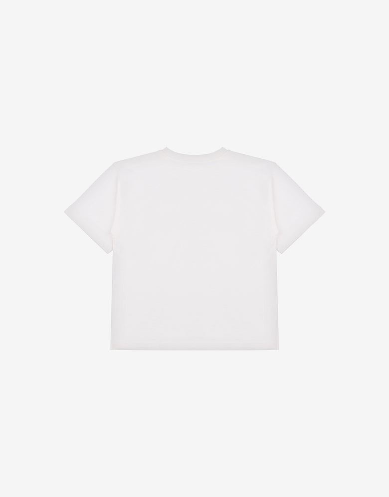 Printed cotton jersey maxi t-shirt White Moschino 1