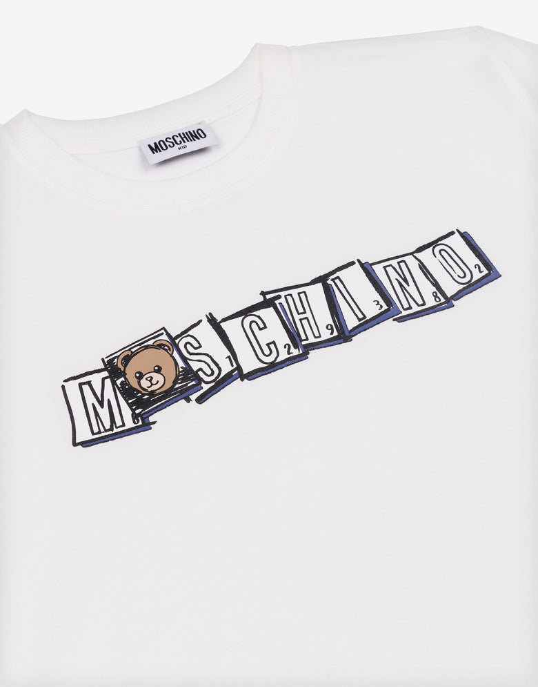 Printed cotton jersey maxi t-shirt White Moschino 2