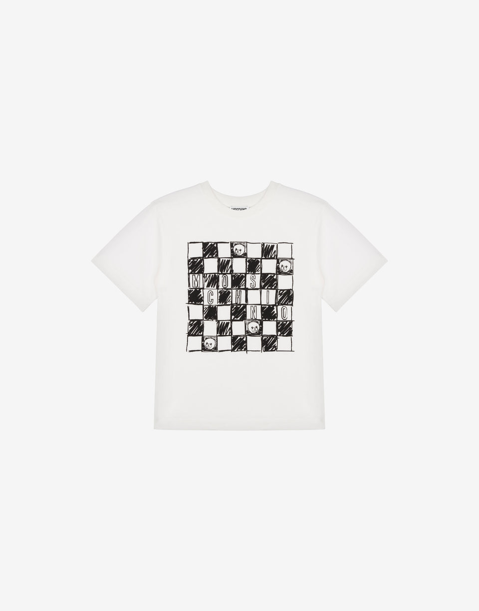 Camiseta maxi de punto de algodón estampado  Moschino 0