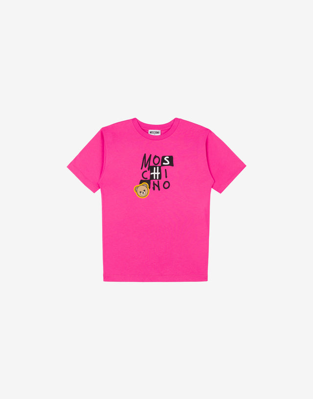 モスキーノのテディベア柄コットンジャージー製マキシTシャツ  Moschino 0