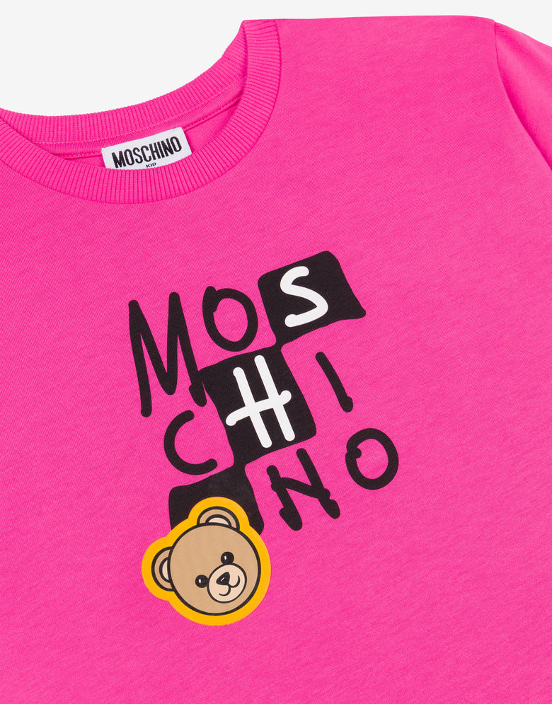 モスキーノのテディベア柄コットンジャージー製マキシTシャツ  Moschino 2