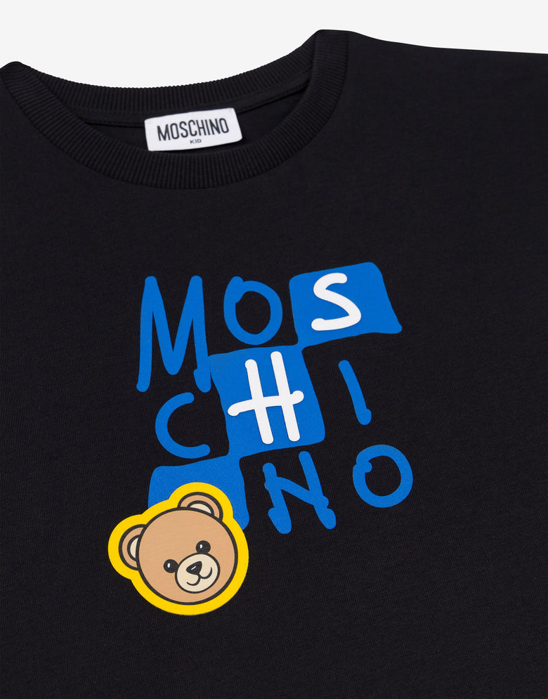 T-shirt maxi em jersey de algodão Moschino Teddy Bear Negro Moschino 2