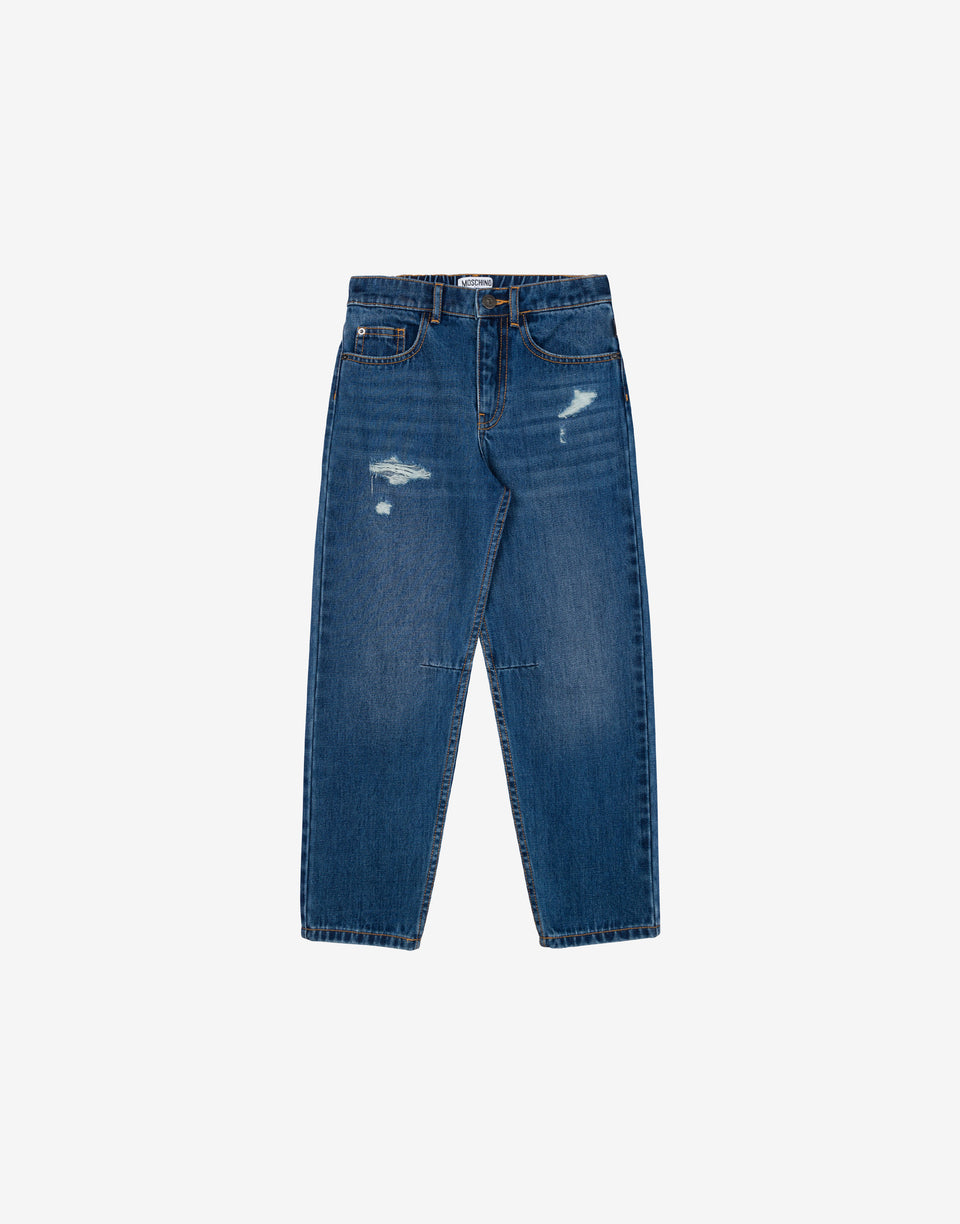 Denim pants Teddy Bear Dark denim Moschino 0