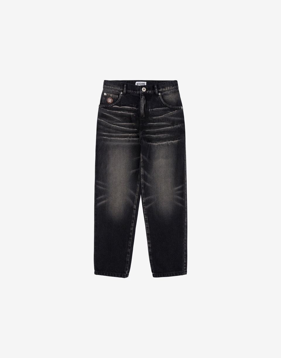 Pantalon en jean Noir Moschino 0