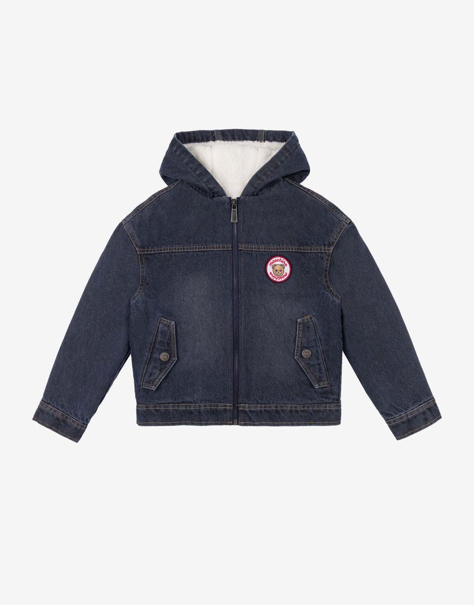 Veste en jean à capuche Bleu Moschino 0
