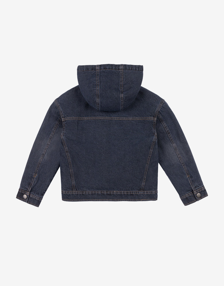 Veste en jean à capuche Bleu Moschino 1