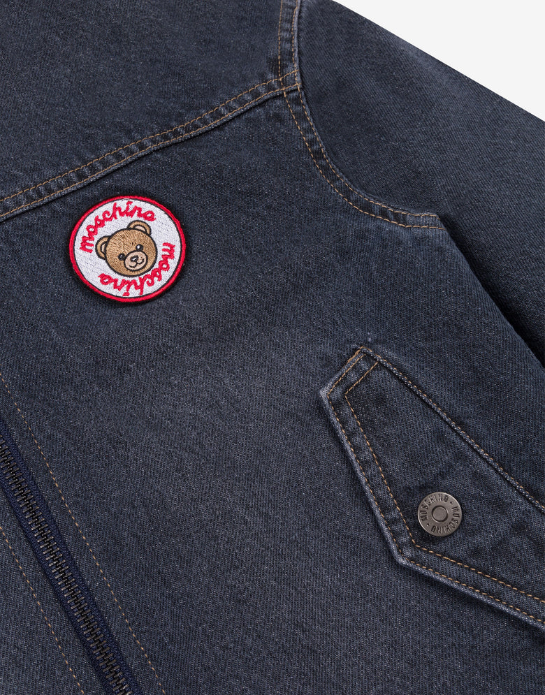Veste en jean à capuche Bleu Moschino 2