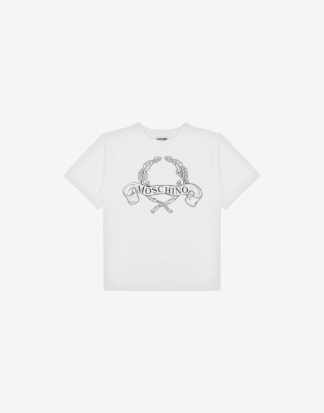 月桂冠纯棉针织 T 恤 白色 Moschino 0